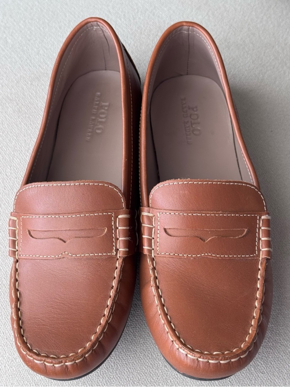 Polo Ralph Lauren Boys Telly Leather Penny Loafers Size 6 Big Kid EUC Dress Shoe - Picture 2 of 9